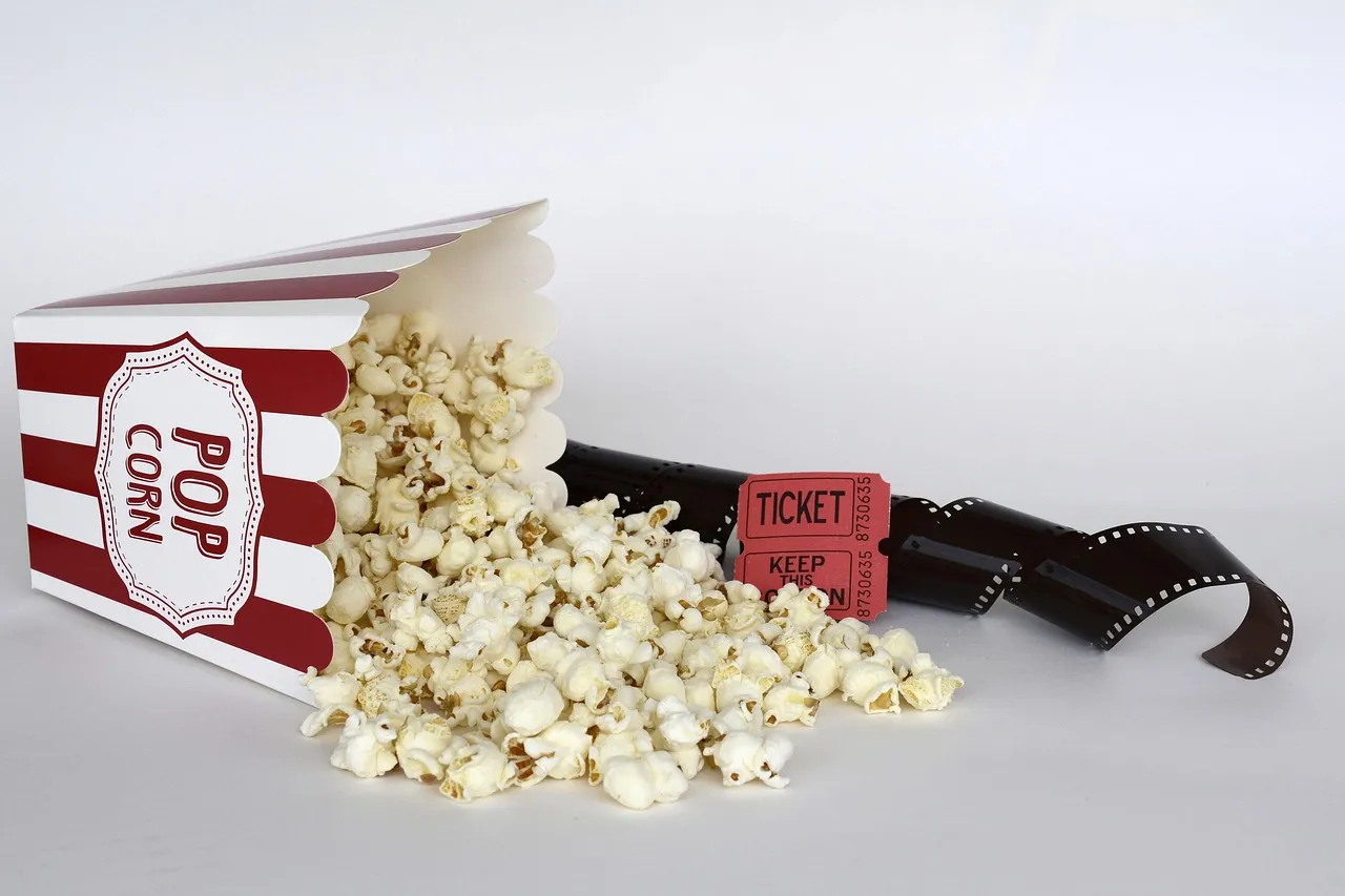 Cinema tickets and popcorn