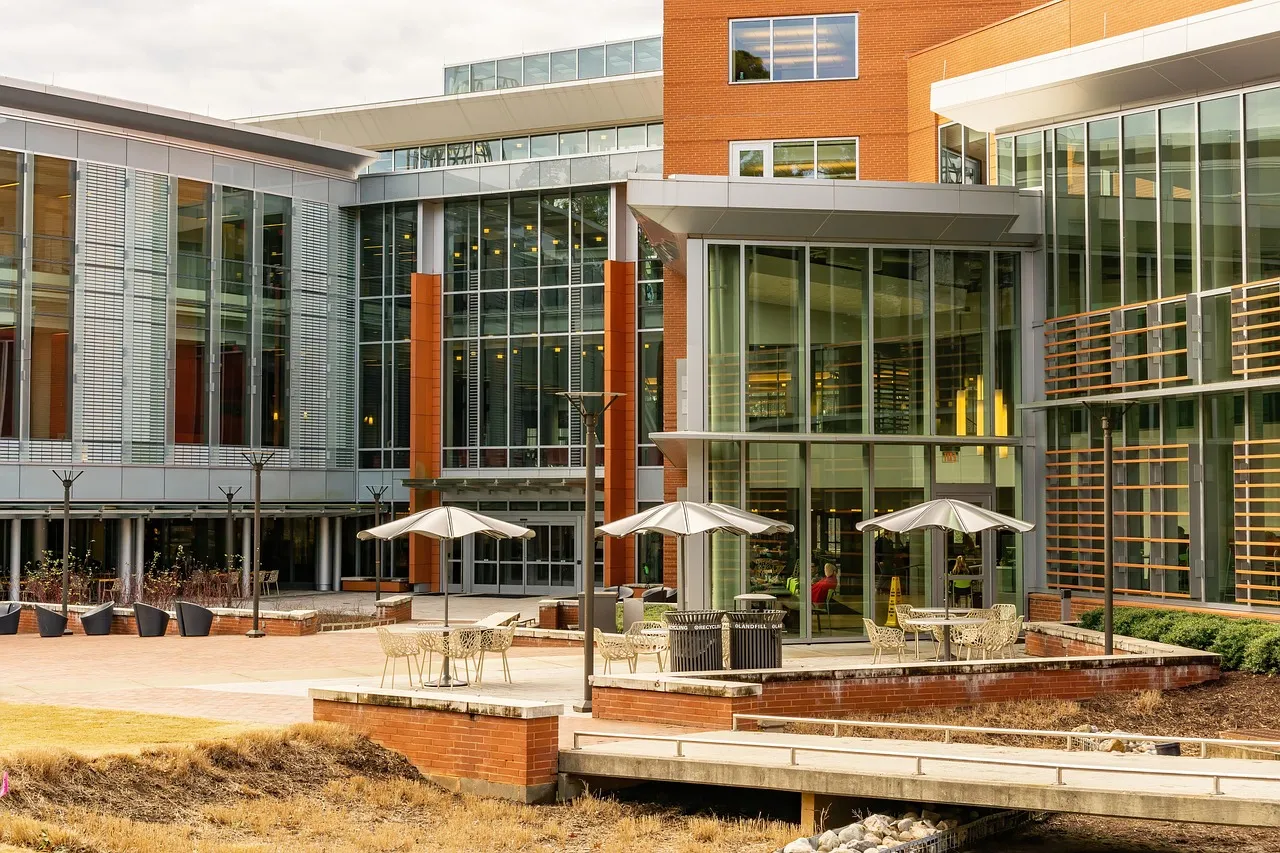 Students on a university campus