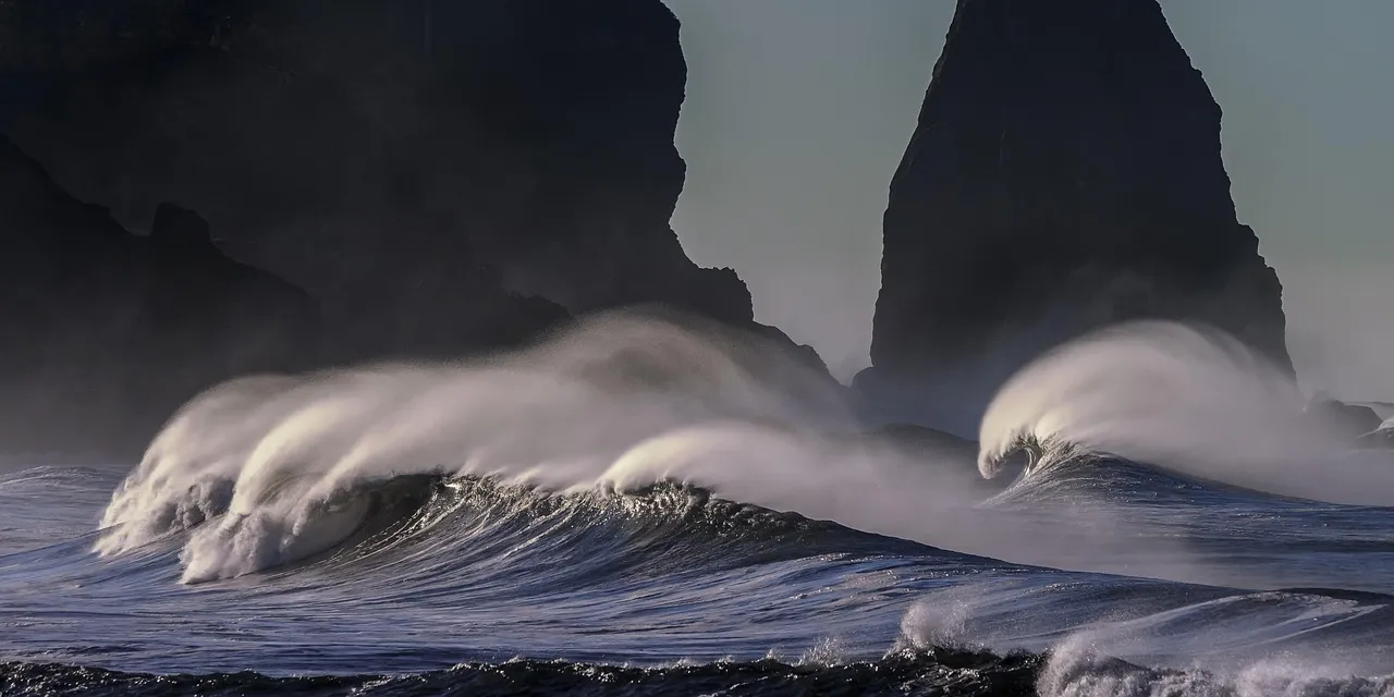 Rough sea at the shore during a storm