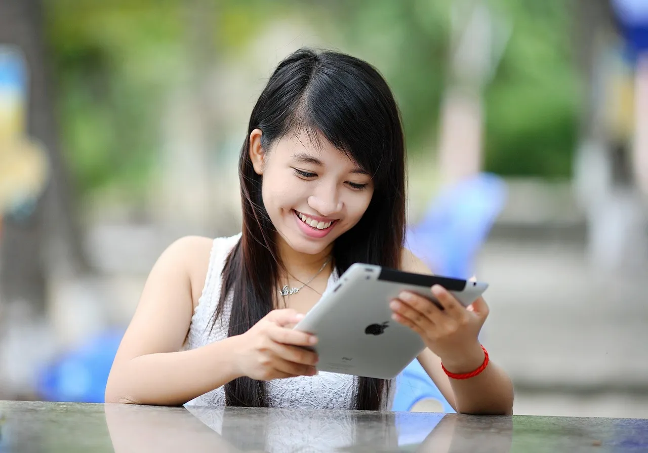 A tablet lying on a table