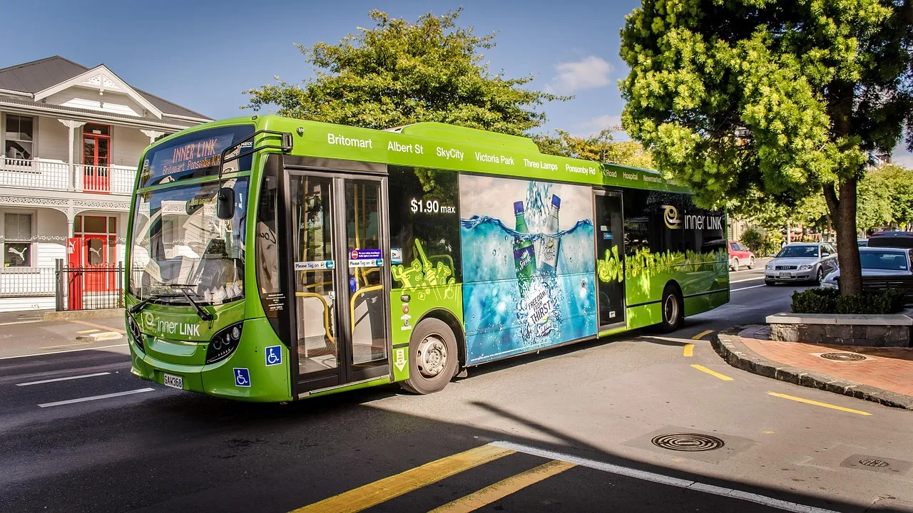 A city bus on a street