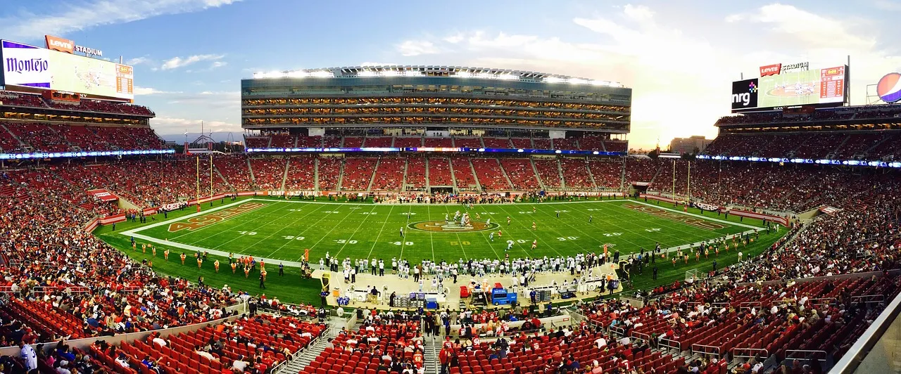 Fans in the stands of a football stadium