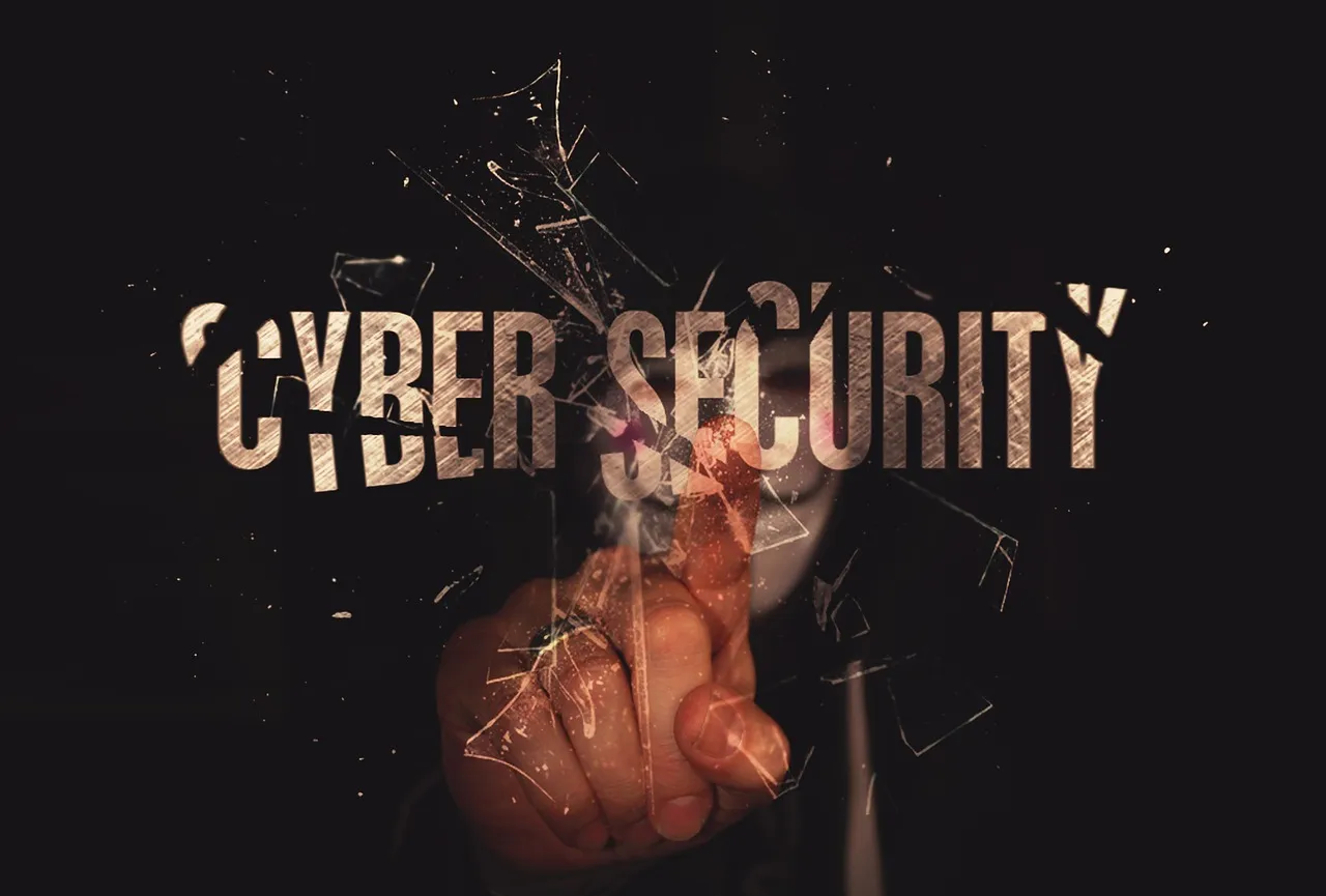 Computer screen with a cyber security warning