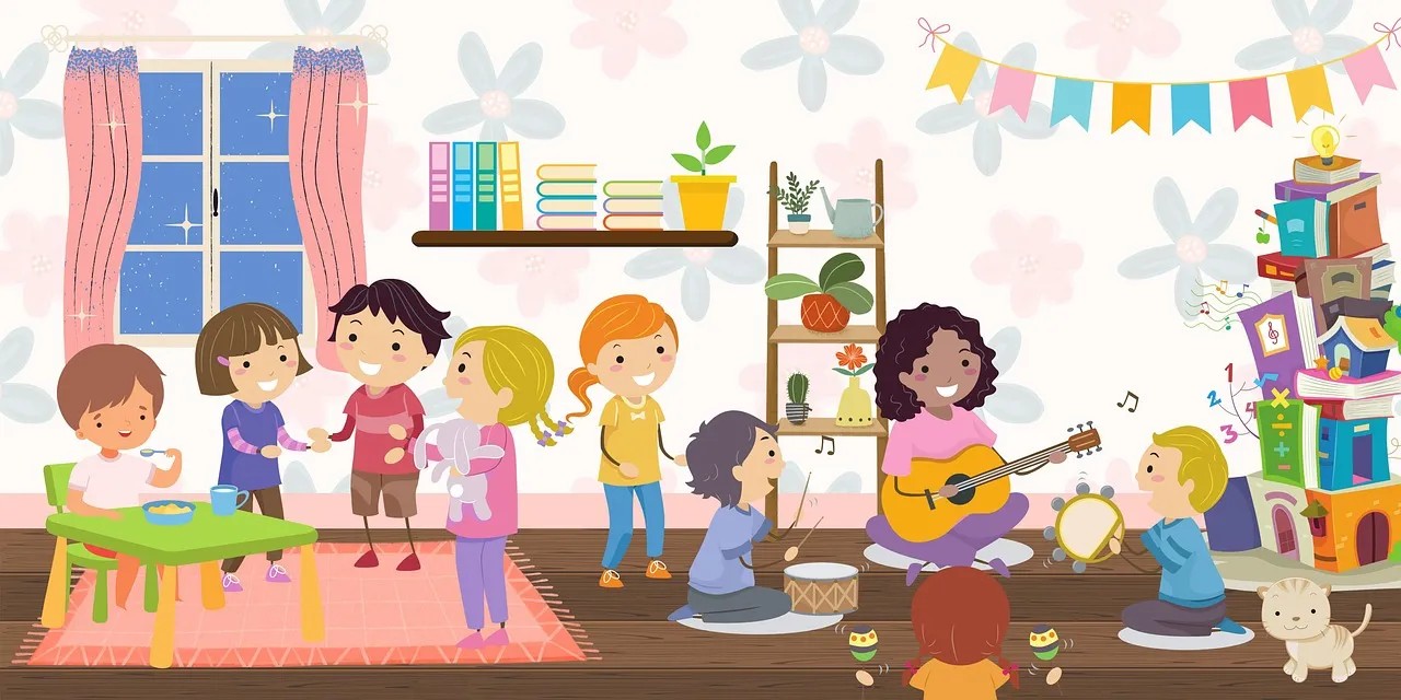 Children's toys on a shelf