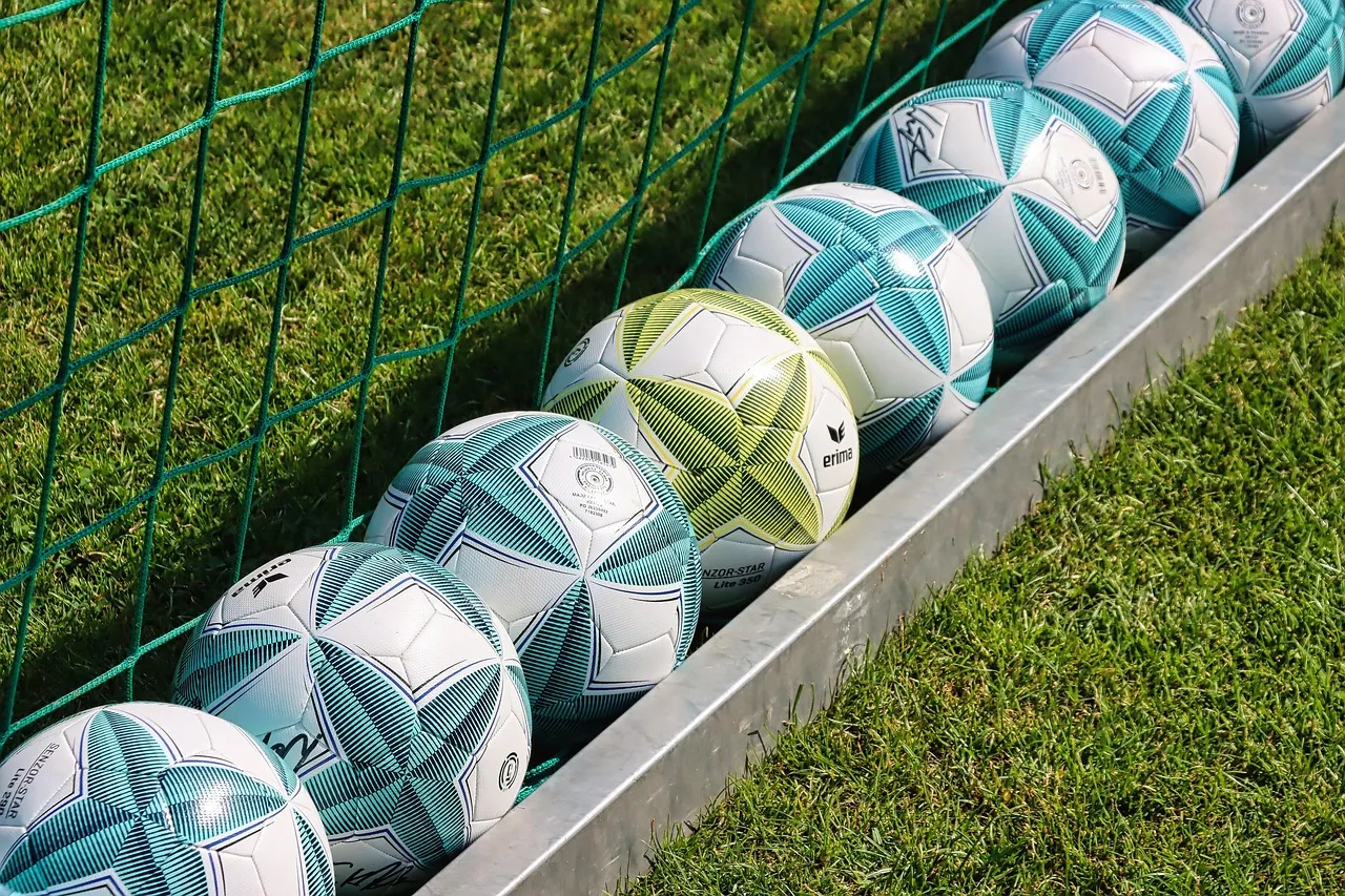 A ball in the net of a football goal