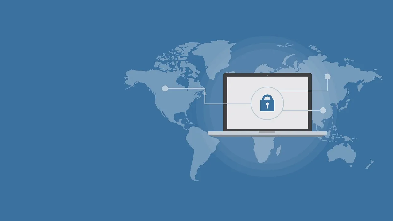 Laptop with a padlock symbol illustrating data protection