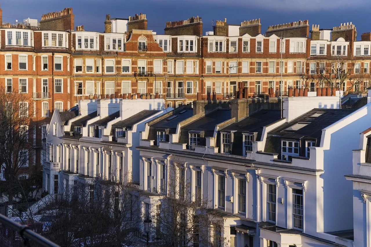 A row of terraced houses on a British street