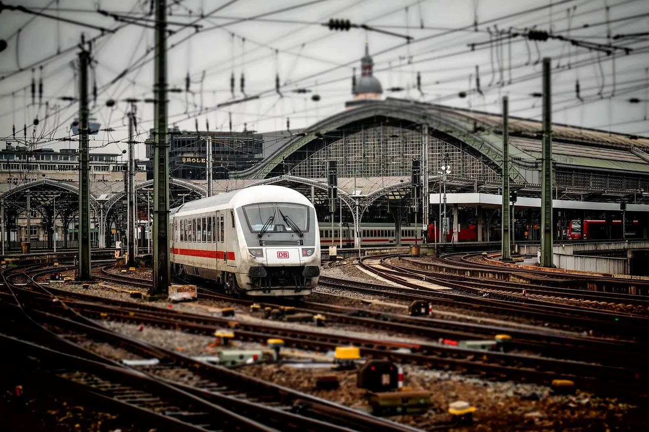 Passengers on a railway station platform