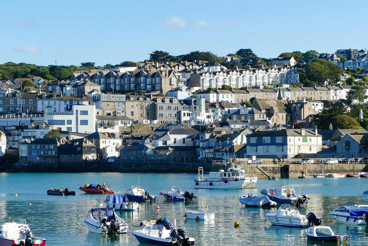 Residential buildings in an English town